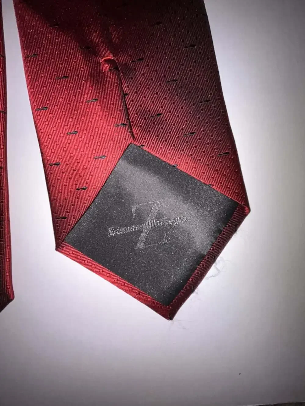 Ermenegildo Zegna Silk Tie in Red with Micro Dot Pattern